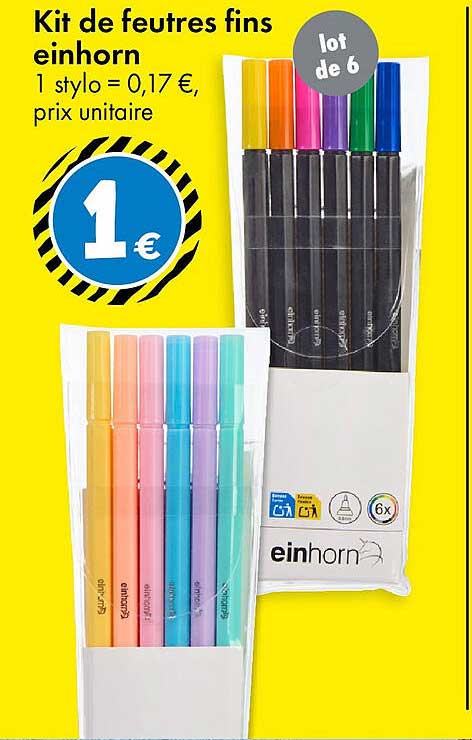 Kit de feutres fins einhorn