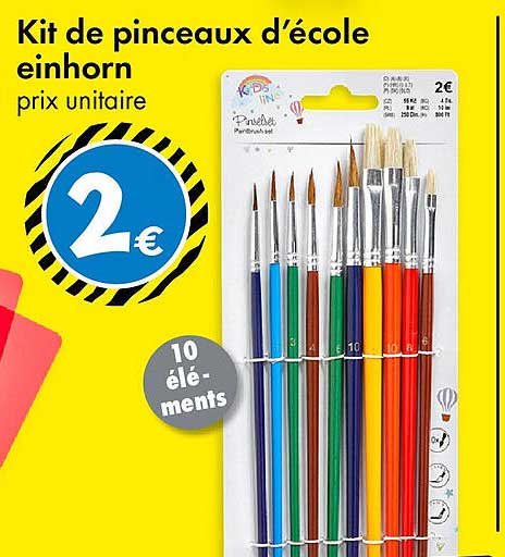 Kit de pinceaux d’école einhorn
