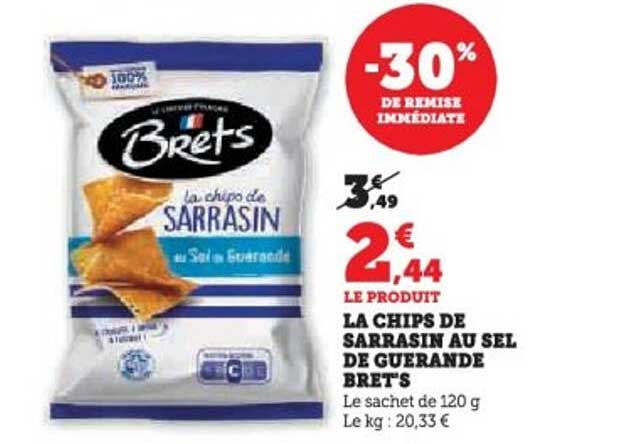 LA CHIPS DE SARRASIN AU SEL DE GUERANDE BRETS