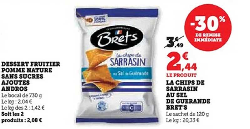 LA CHIPS DE SARRASIN AU SEL DE GUERANDE BRE'TS