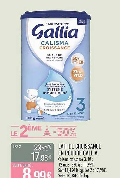 LAIT DE CROISSANCE EN POUDRE GALLIA