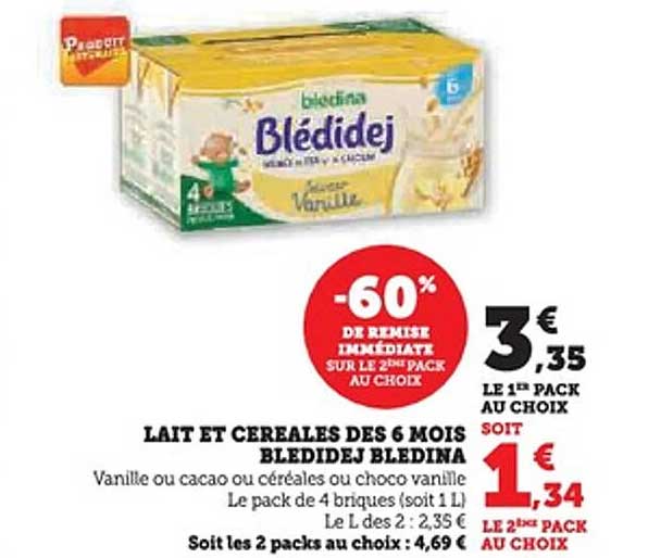 Lait et Céréales des 6 mois Blédidej Blédina