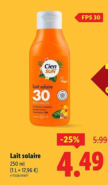 Lait solaire 30 FPS