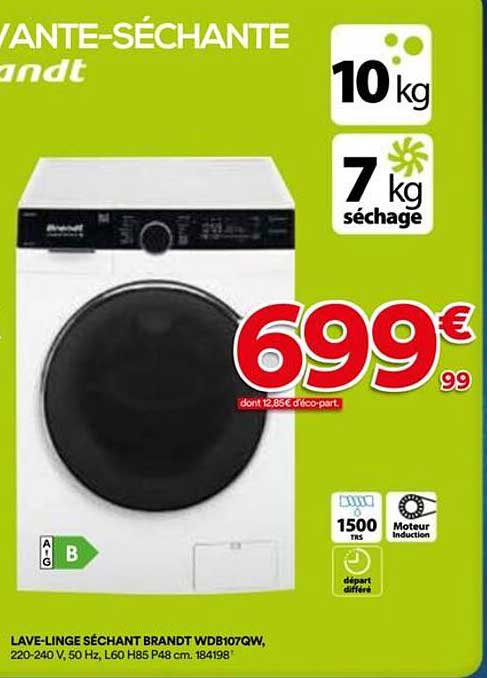 LAVE-LINGE SÉCHANT BRANDT WDB107QW