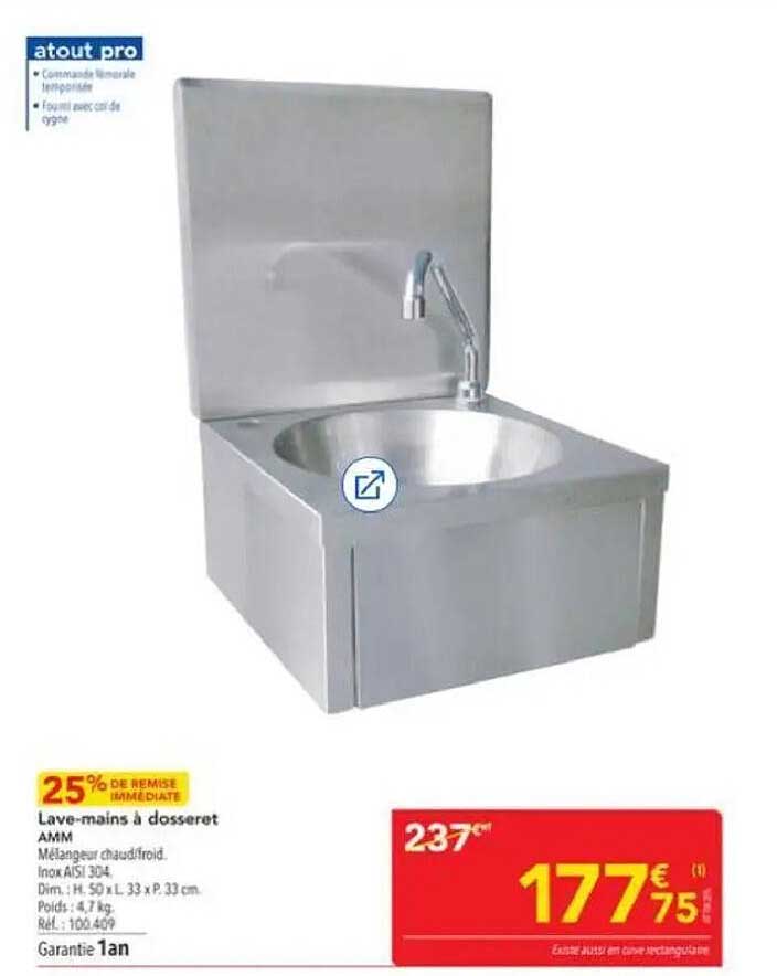 Lave-mains à dosseret AMM