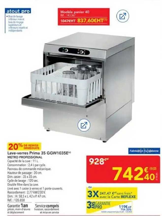 Lave-verres Prima 35 GGW1035E