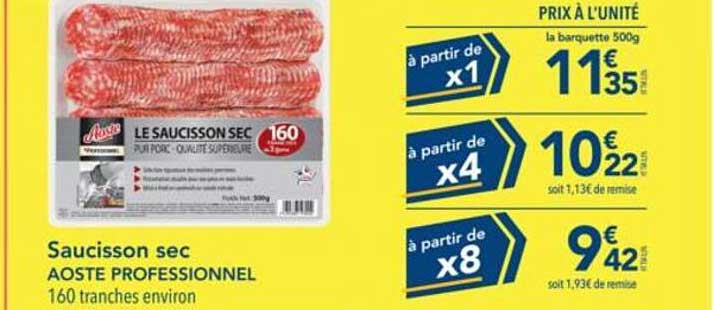 LE SAUCISSON SEC AOSTE PROFESSIONNEL