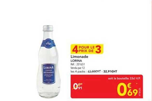 Limonade LORINA - 4 POUR LE PRIX DE 3