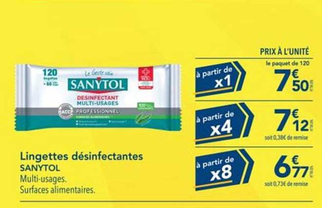 Lingettes désinfectantes SANYTOL