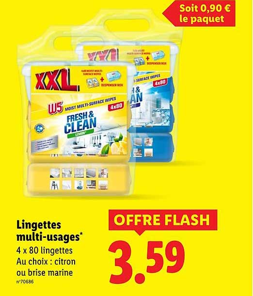 Lingettes multi-usages*