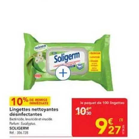 Lingettes nettoyantes désinfectantes