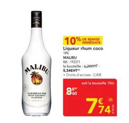 Liqueur rhum coco 18%
