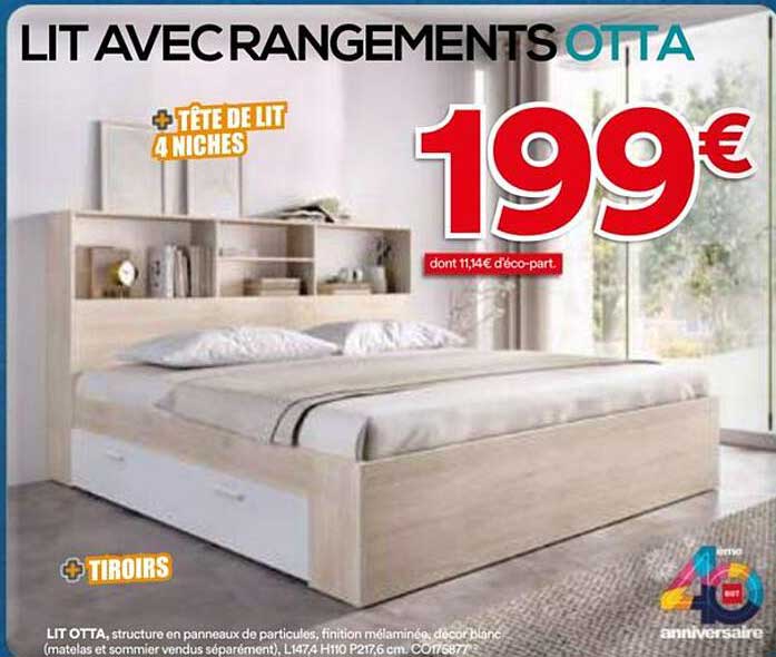 LIT AVEC RANGEMENTS OTTA