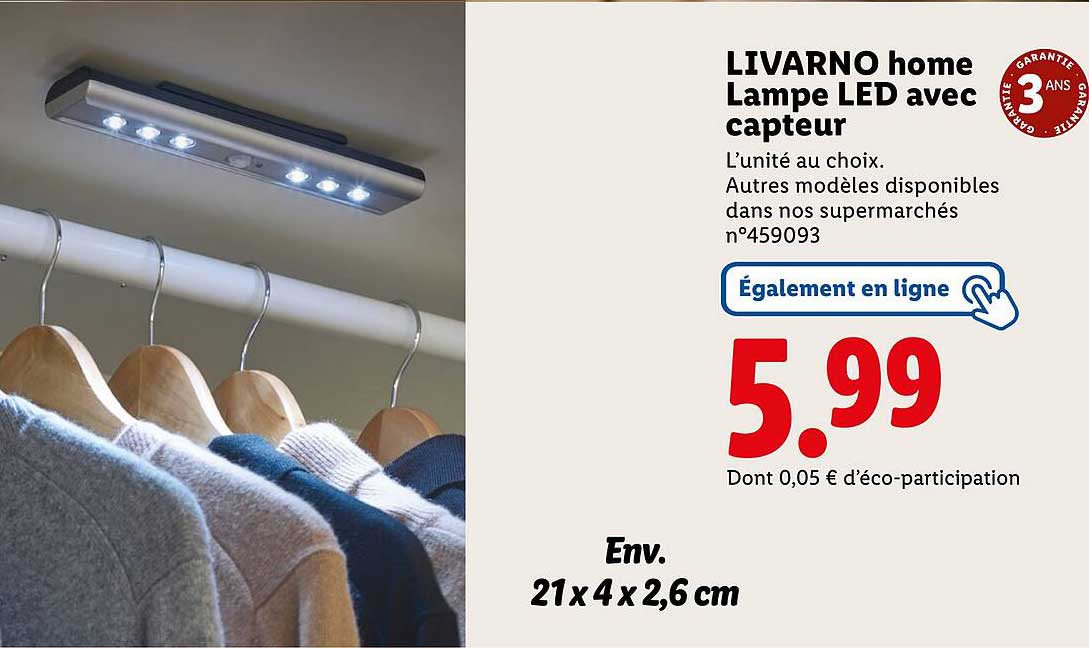 LIVARNO home Lampe LED avec capteur