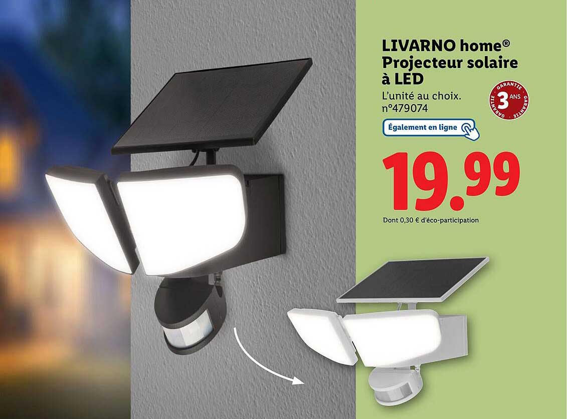 LIVARNO home® Projecteur solaire à LED