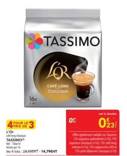 L'Or café long classique TASSIMO