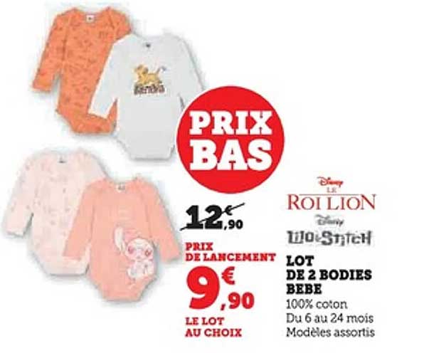 LOT DE 2 BODIES BEBE