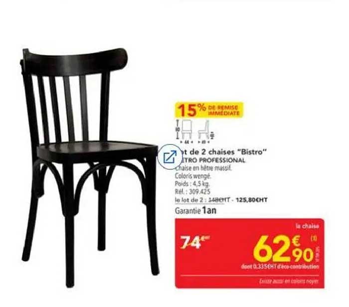 Lot de 2 chaises "Bistro"