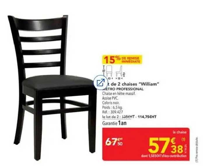 Lot de 2 chaises "William"