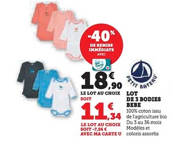 LOT DE 3 BODIES BEBE