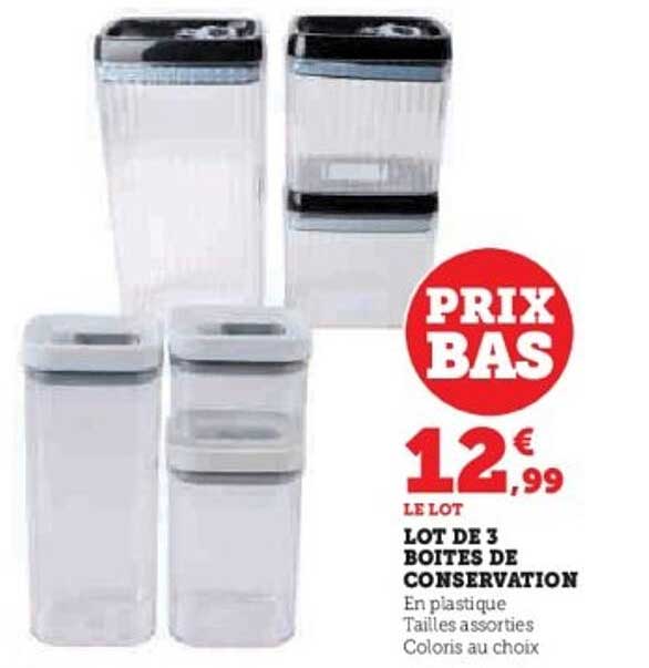 LOT DE 3 BOITES DE CONSERVATION