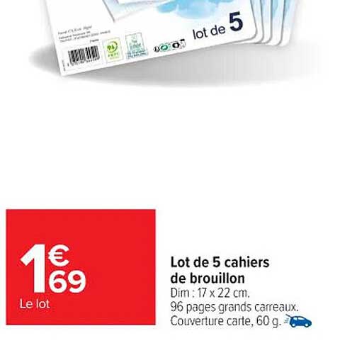 Lot de 5 cahiers de brouillon