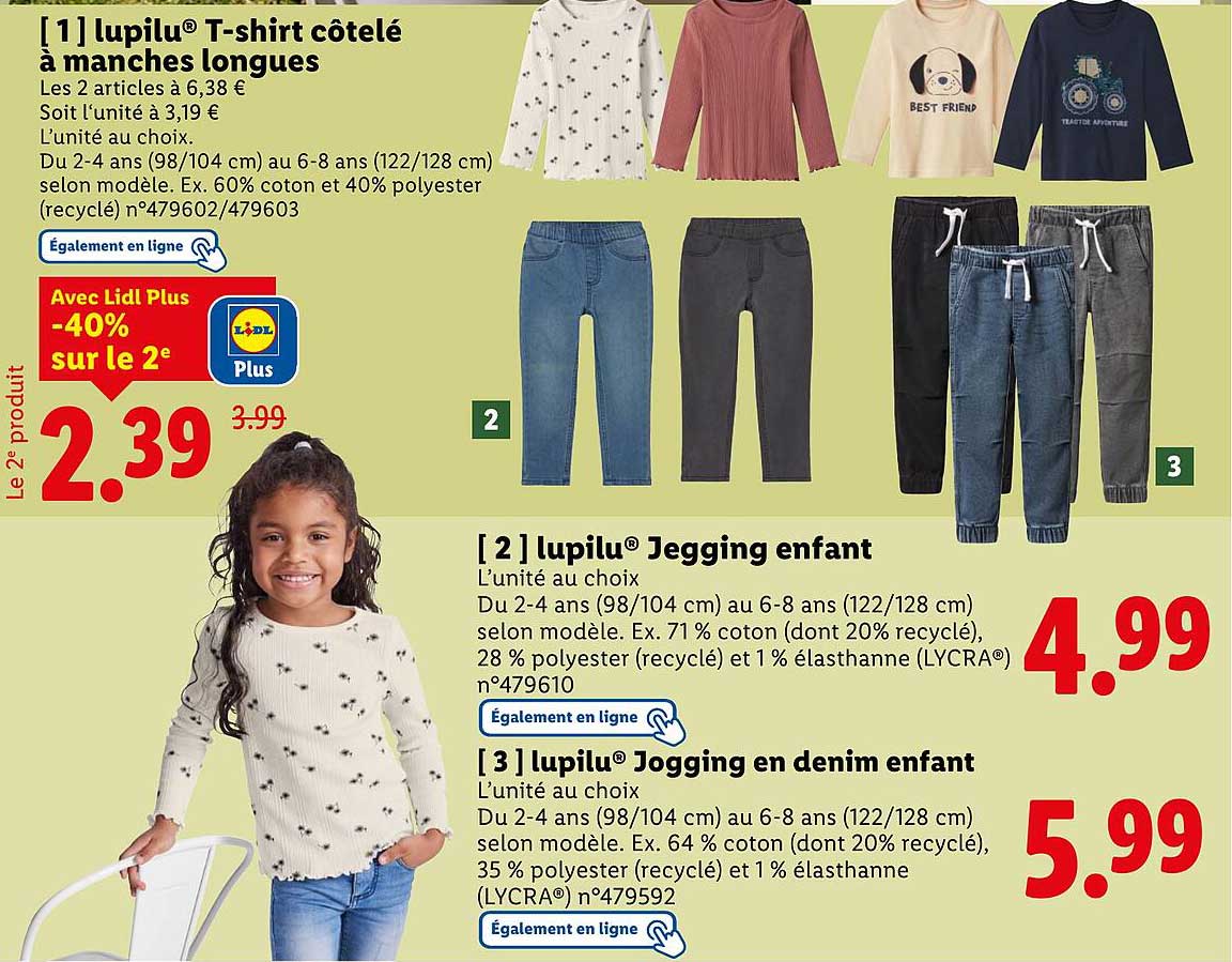 lupilu® T-shirt côtelé à manches longues