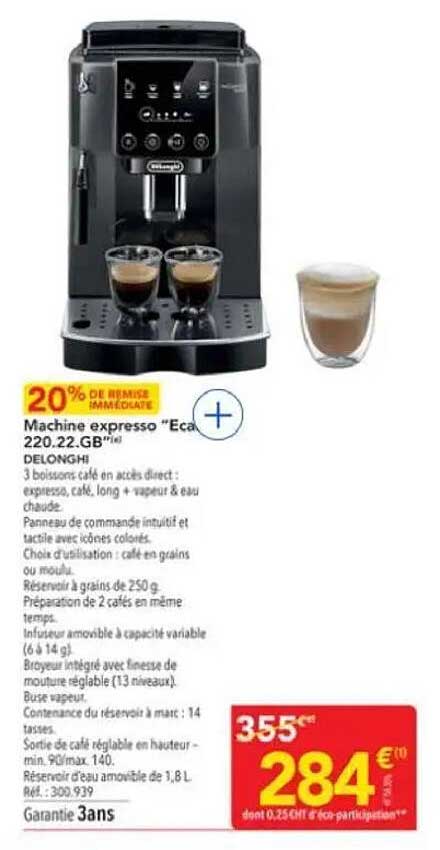 Machine expresso "Ecam 220.22.GB" De'Longhi