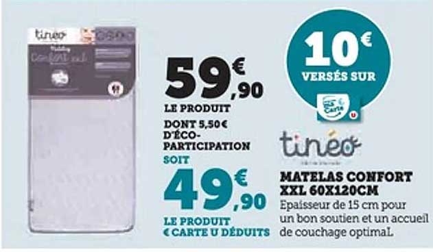 MATELAS CONFORT XXL 60X120CM