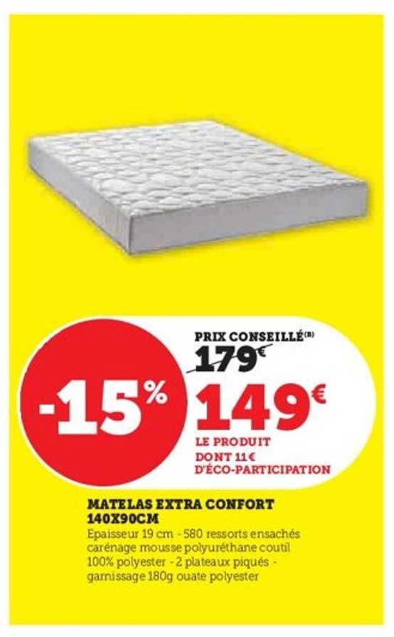 MATELAS EXTRA CONFORT 140X90CM