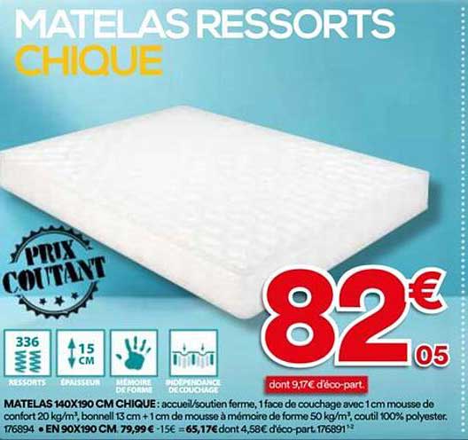 MATELAS RESSORTS CHIQUE