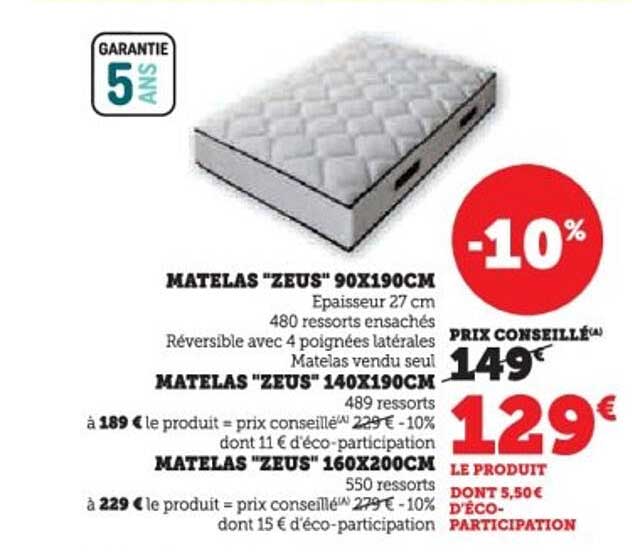 MATELAS "ZEUS" 90X190CM