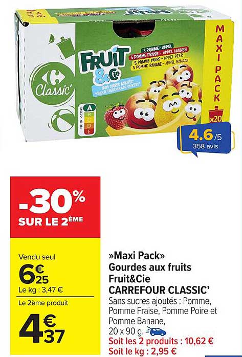 Maxi Pack" Gourdes aux fruits Fruit&Cie