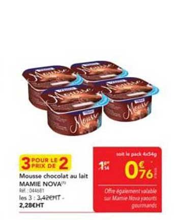 Mousse chocolat au lait MAMIE NOVA