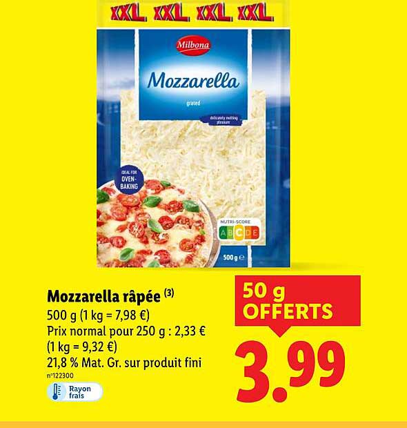 Mozzarella râpée