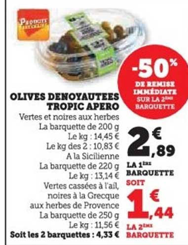 OLIVES DENOYATEES TROPIC APERO