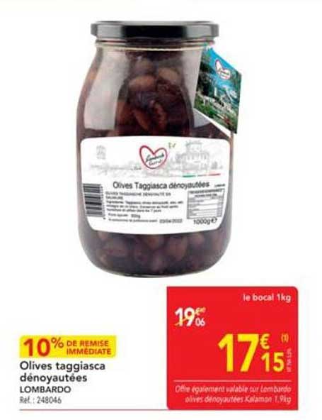 Olives taggiasca dénoyautées LOMBARDO