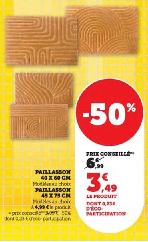 PAILLASSON 40 X 60 CM & 45 X 75 CM