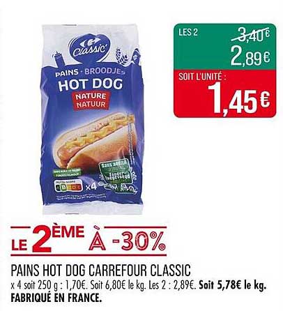 PAINS HOT DOG CARREFOUR CLASSIC