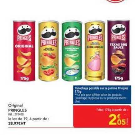 Panachage possible sur la gamme Pringles 175g