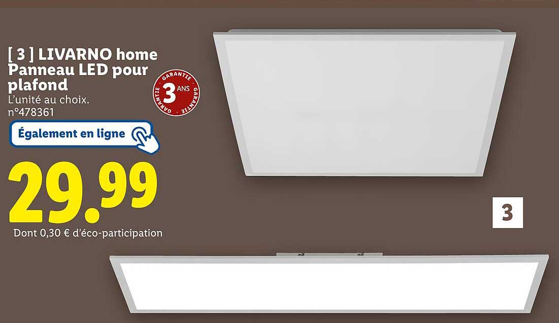 Panneau LED pour plafond