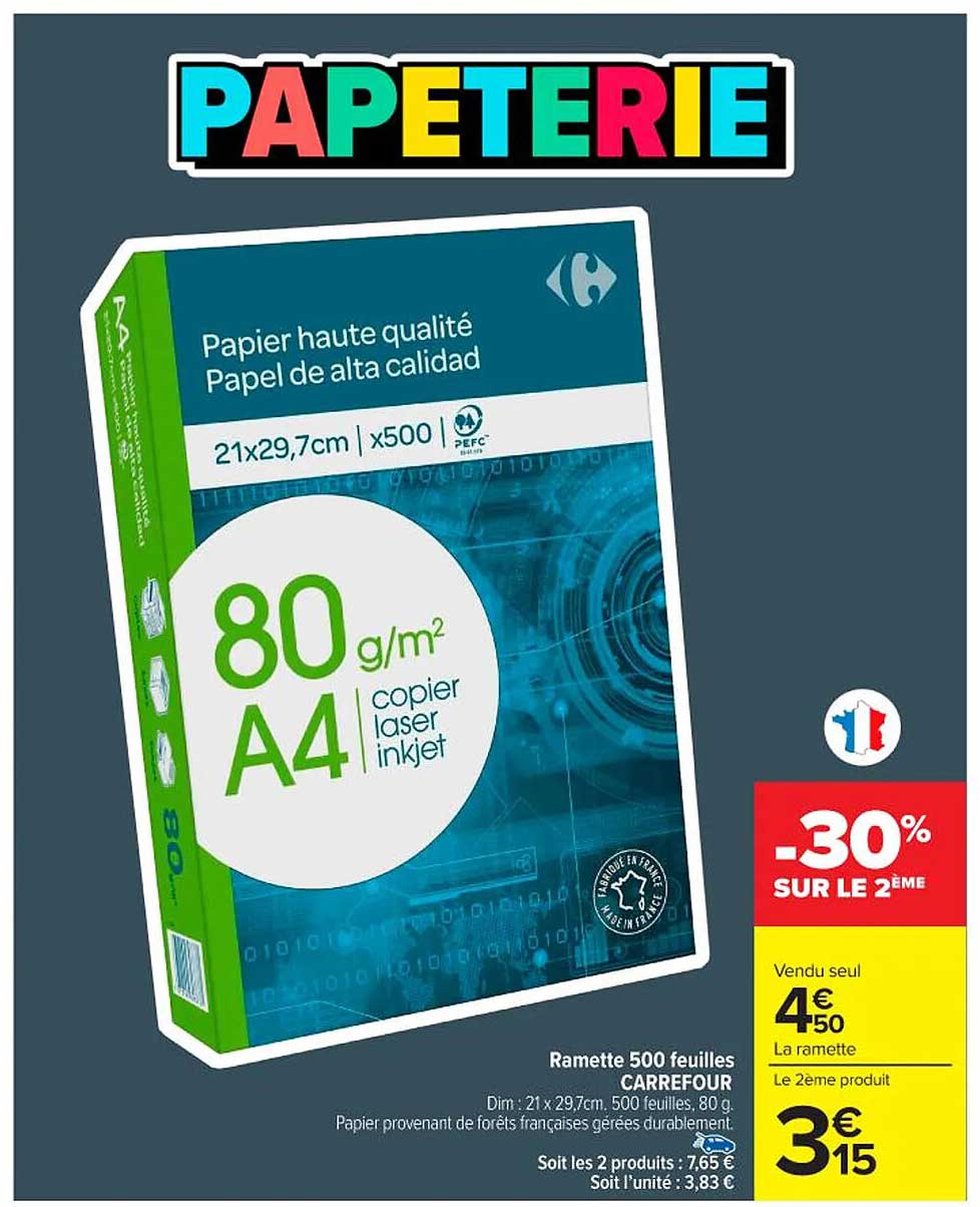 Papier haute qualité A4 80 g/m²