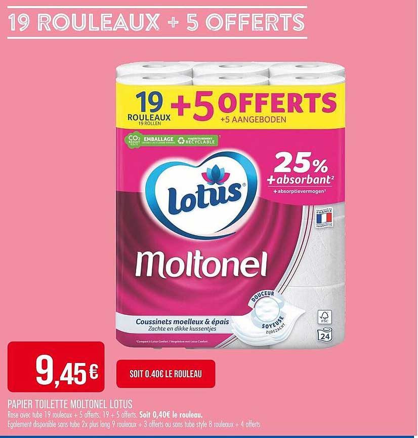 PAPIER TOILETTE MOLTONEL LOTUS