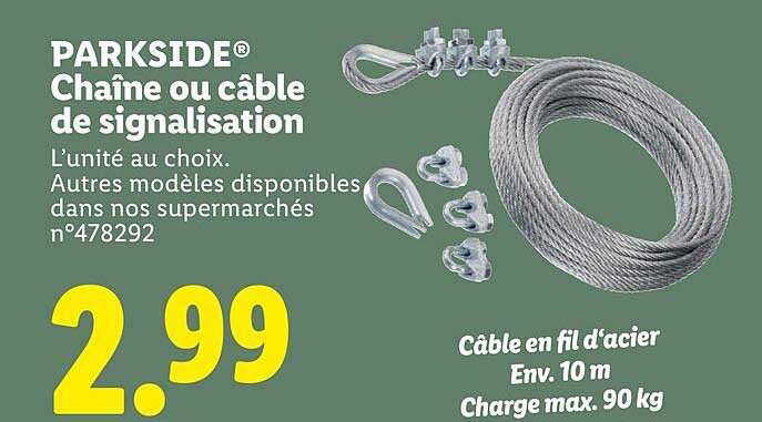 PARKSIDE® Chaîne ou câble de signalisation