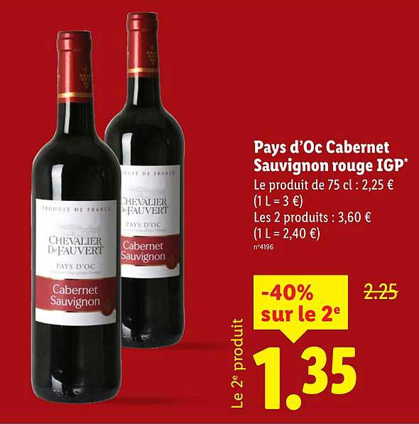 Pays d’Oc Cabernet Sauvignon rouge IGP*