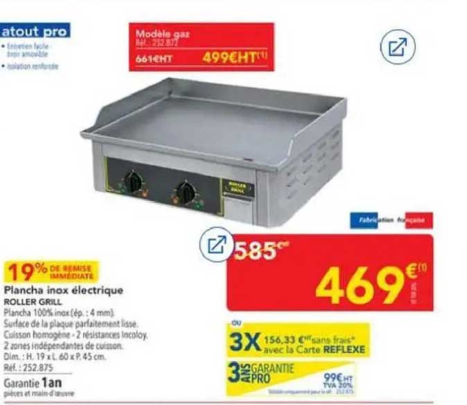 Plancha inox électrique ROLLER GRILL