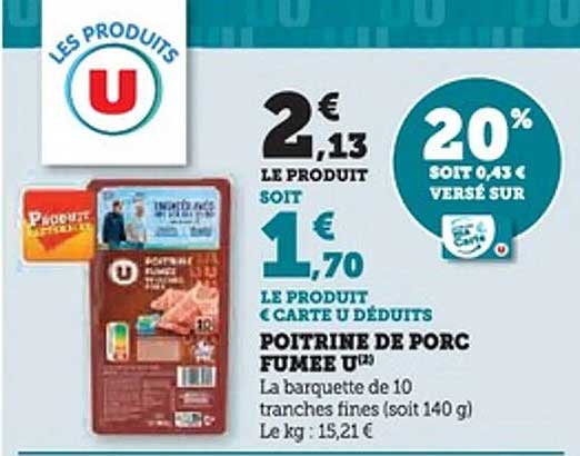 Poitrine de porc fumée U