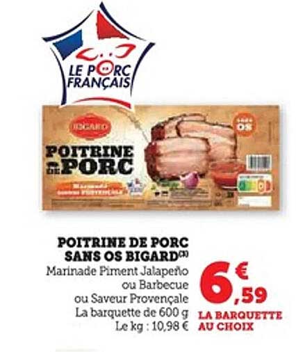 Poitrine de Porc sans os Bigard