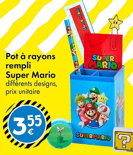 Pot à rayons rempli Super Mario différents designs, prix unitaire