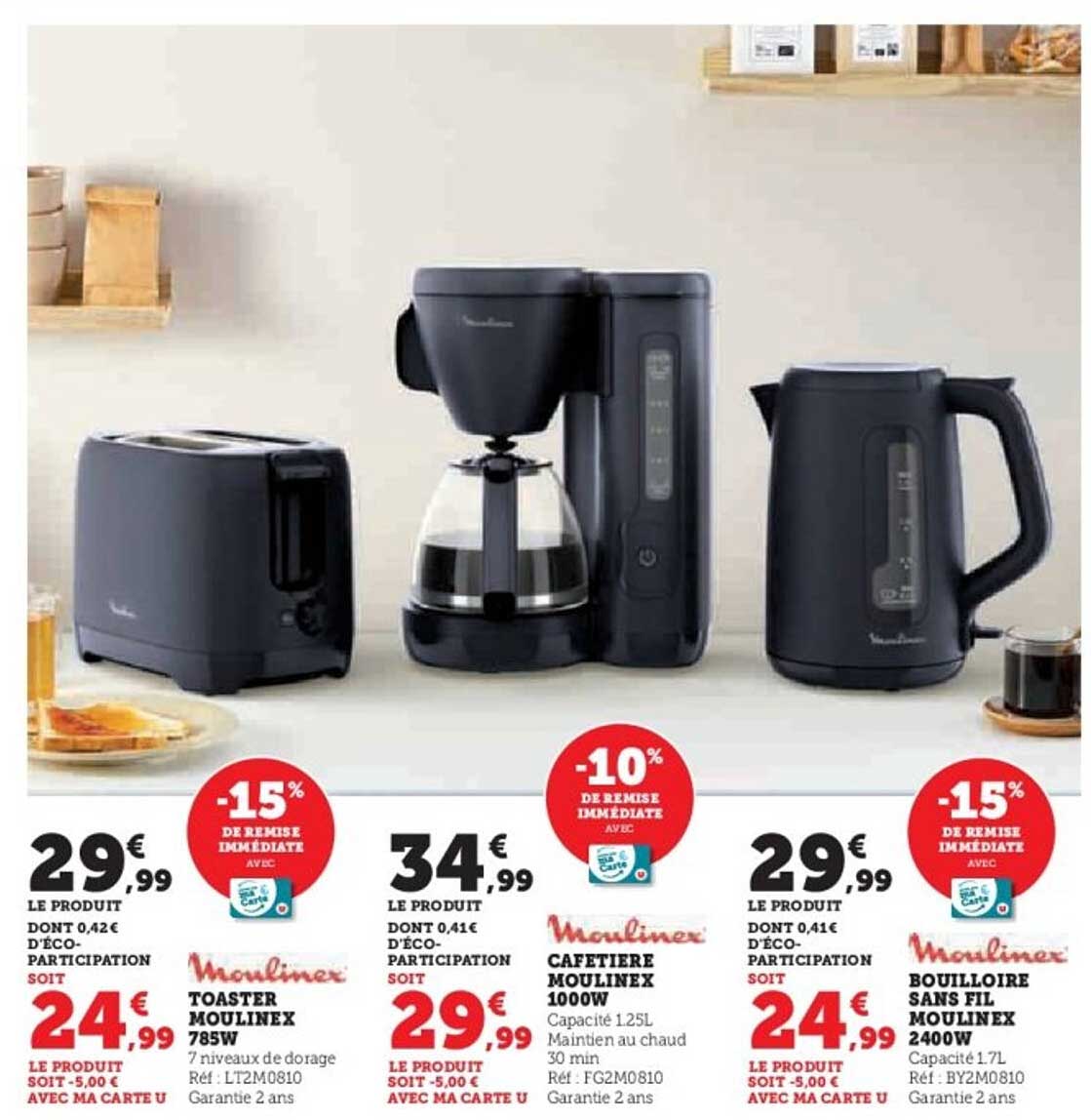 Promo Moulinex : Cafetière et Bouilloire